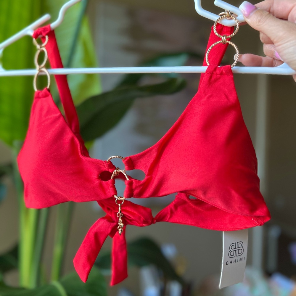 NWT Bahimi brand Infatuation bralette SIZE L in Red Hot